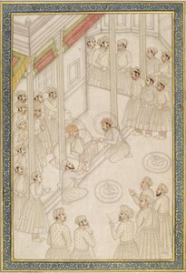 Imperatore Mughal Akbar che tiene corte durante la sua ultima malattia da Unbekannt Unbekannt